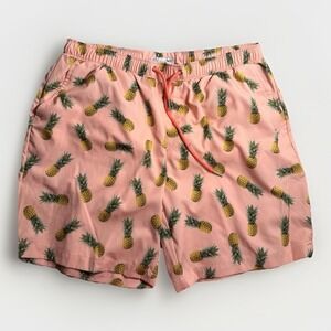 Mosmann Australia Men's Size Lined 4 Swim Trunk Shorts Pineapple Print